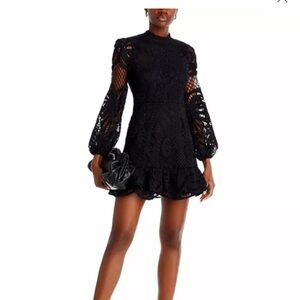 Long Sleeve Lace Aqua Dress